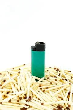 Lighter and matches Stock-Fotos