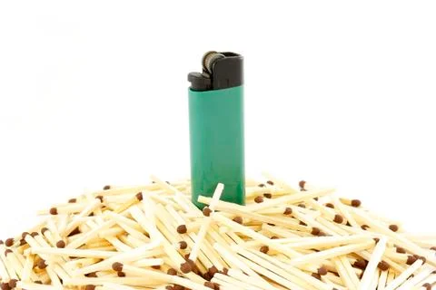 Lighter and matches Stock Photos