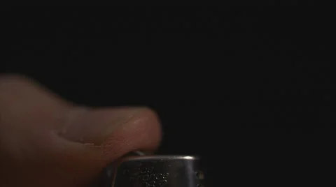 Lighter being lit in slow motion macro Stock Footage 63624662