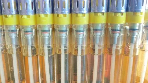 Lighter with different colours, black Foto stock