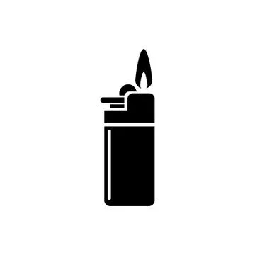 Lighter Fire, Gas Flame Flat Vector Icon Stock Illustration