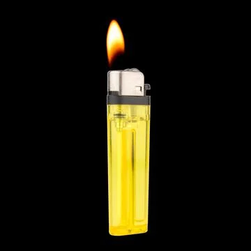 Lighter fire isolated on white background Stock Photos