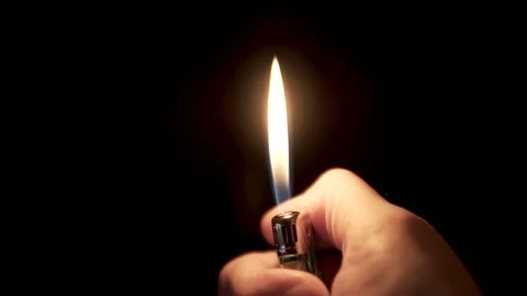 Lighter Flame Ignition Slow Motion Stock Footage 98364375