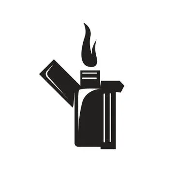 Lighter with a flame Stock Illustration
