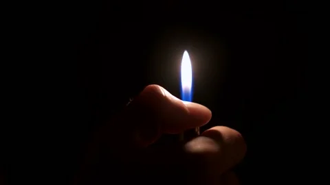 The lighter is held in the hand and lit. The lighter produces a spark Stock-Footage 141962638
