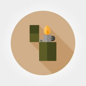 Lighter. Icon. Flat Stock Illustration