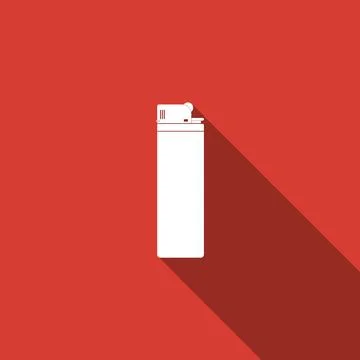 Lighter icon isolated with long shadow. Flat design. Vector Illustration 스톡 일러스트