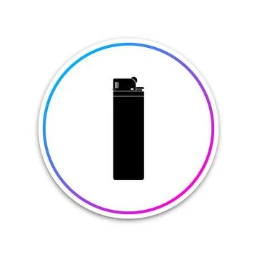 Lighter icon isolated on white background. Circle white button. Vector Stock Illustration