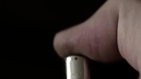 Lighter igniting in slow motion with smoke Stock Footage 8352522