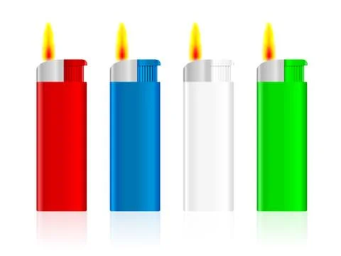 Lighter set fire Stock Illustration