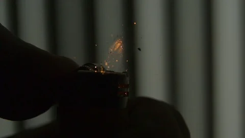 Lighter Spark Slow Motion Stock Footage 71191204
