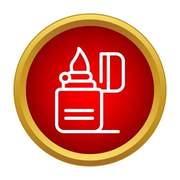 Lighter vector icon with flame showing ignition power Stock Illustration