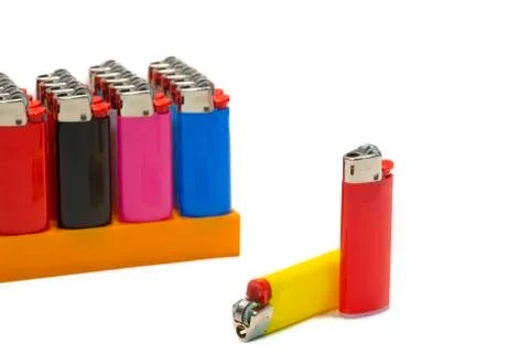 Lighters isolated on white Stock Photos