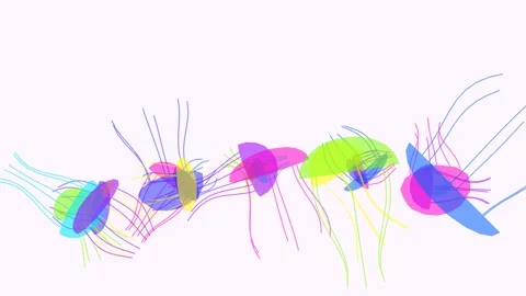 Lighthearted and vibrant 2D animation showing a group of stylized Vídeo Stock 338206766