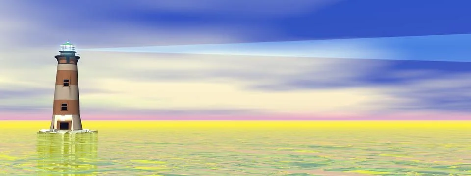 Lighthouse - 3D render Stock Illustration