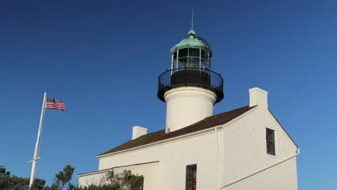 Lighthouse 4k Flag waving. Stock Footage 169325113