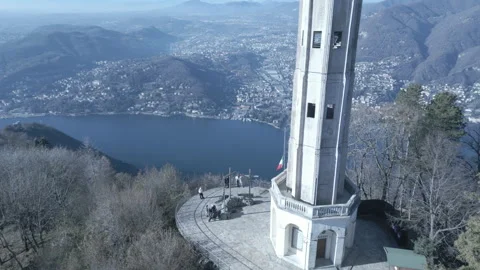 Lighthouse above Lake Como Stock Footage 296089094