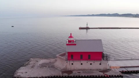 Lighthouse Aerial 360 動画素材 91688080