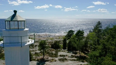 Lighthouse Aerial Fly By Stock Footage 111203156
