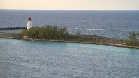 Lighthouse aerial view Stock Footage 10808834