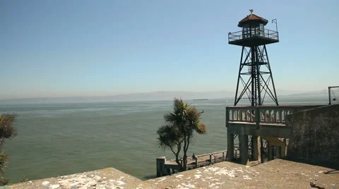Lighthouse on Alcatraz Island Stock Footage 1101212