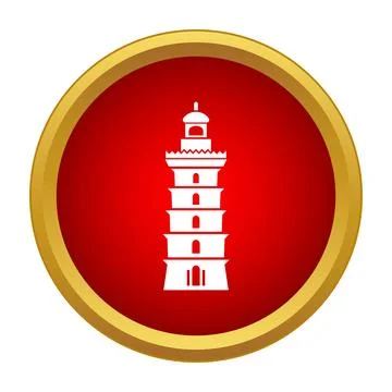 Lighthouse of alexandria icon representing ancient world architecture Stock Illustration