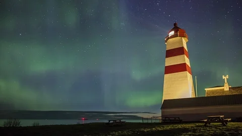 Lighthouse from Alnes Stock Footage 87769084