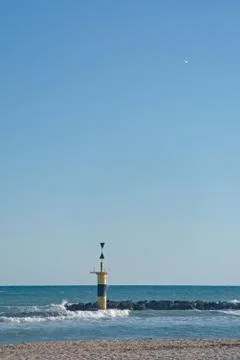Lighthouse and airplane Stock-Fotos