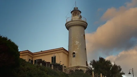 Lighthouse and clouds - Circeo 스톡 동영상 105687215