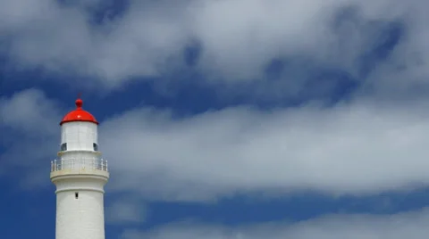 Lighthouse and clouds Stock Footage 34338161