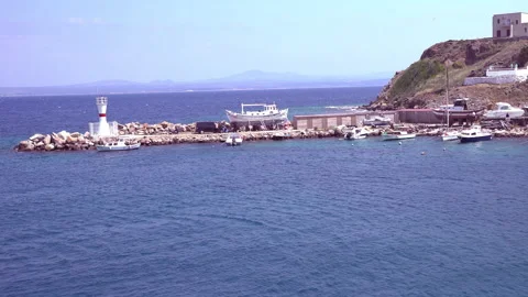 Lighthouse and harbor 動画素材 297175165
