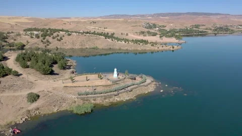 Lighthouse and lake view Stock Footage 144976063