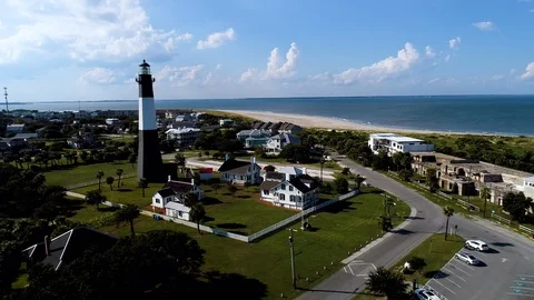 Lighthouse and Sea, Drone Vídeo Stock 99614091