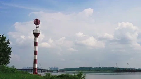 Lighthouse And Xiang River In Changsha Stock Footage 168726619