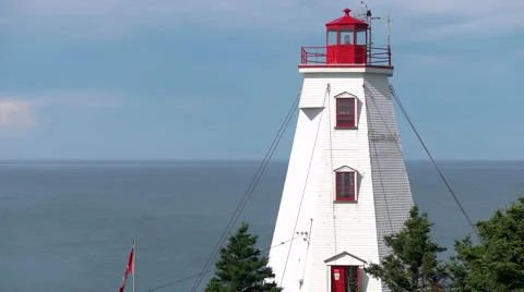 Lighthouse on Atlantic Canada Coast. Stock Footage 65320729