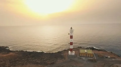 Lighthouse in Atlantic Ocean Stock-Footage 56352918