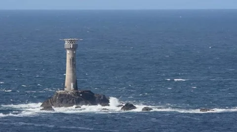 Lighthouse in the Atlantic ocean Video stock 63078514