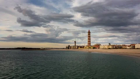 Lighthouse from Barra beach Stock Footage 152612926