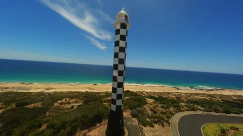 Lighthouse on the beach in Australia Stock Footage 243555805