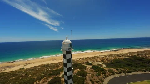 Lighthouse on the beach in Australia Stock Footage 243556152