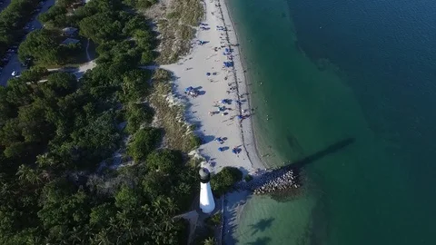 Lighthouse on Beach Stock Footage 116262291