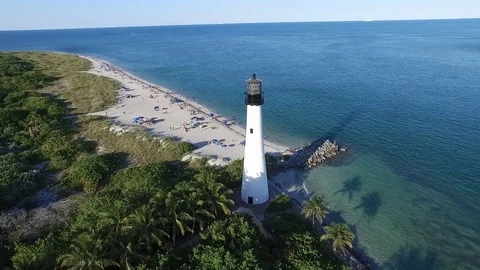 Lighthouse on Beach Stock Footage 116262428
