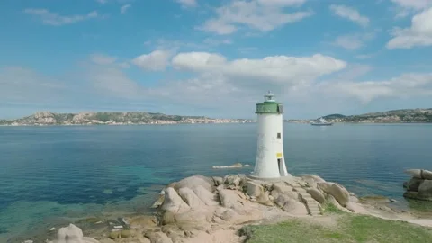 Lighthouse on the beach Stock Footage 233928467