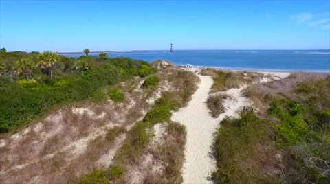 Lighthouse Beach Path Video stock 56583675