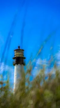A lighthouse in the beach 스톡 사진