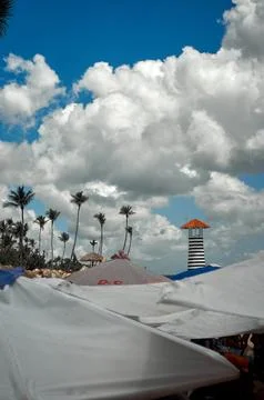Lighthouse on the beach Stock Photos