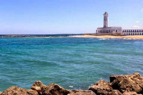 Lighthouse on the beach, Salento 写真素材