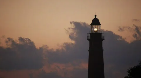Lighthouse Beacon in the clouds 库存影片 838758
