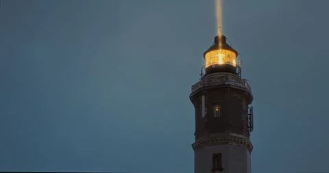 Lighthouse Beacon at Dusk: Guiding Light Stock-Footage 278576322