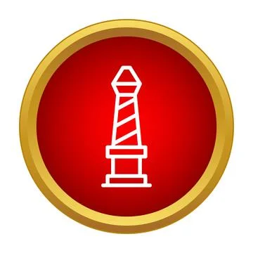 Lighthouse beacon guiding marine navigation flat icon 스톡 일러스트